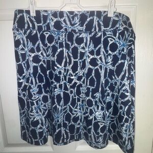 Lilly Pulitzer Stylish Blue and White Patterned Skirt